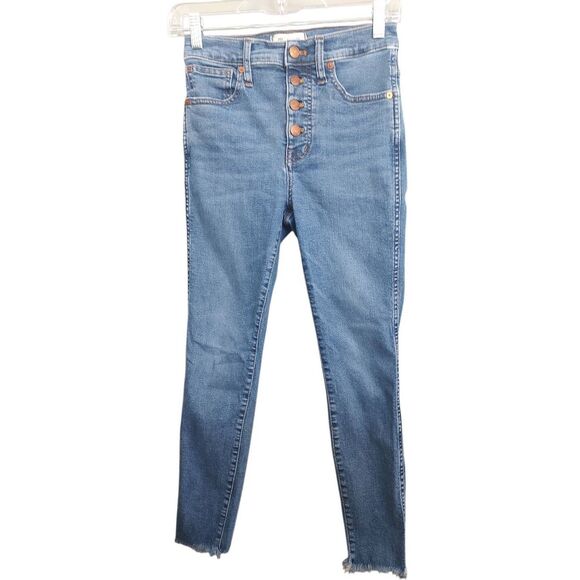 Madewell Denim - Madewell Women’s Size 26 Petite 10” High Rise Skinny Jeans Button Fly Blue